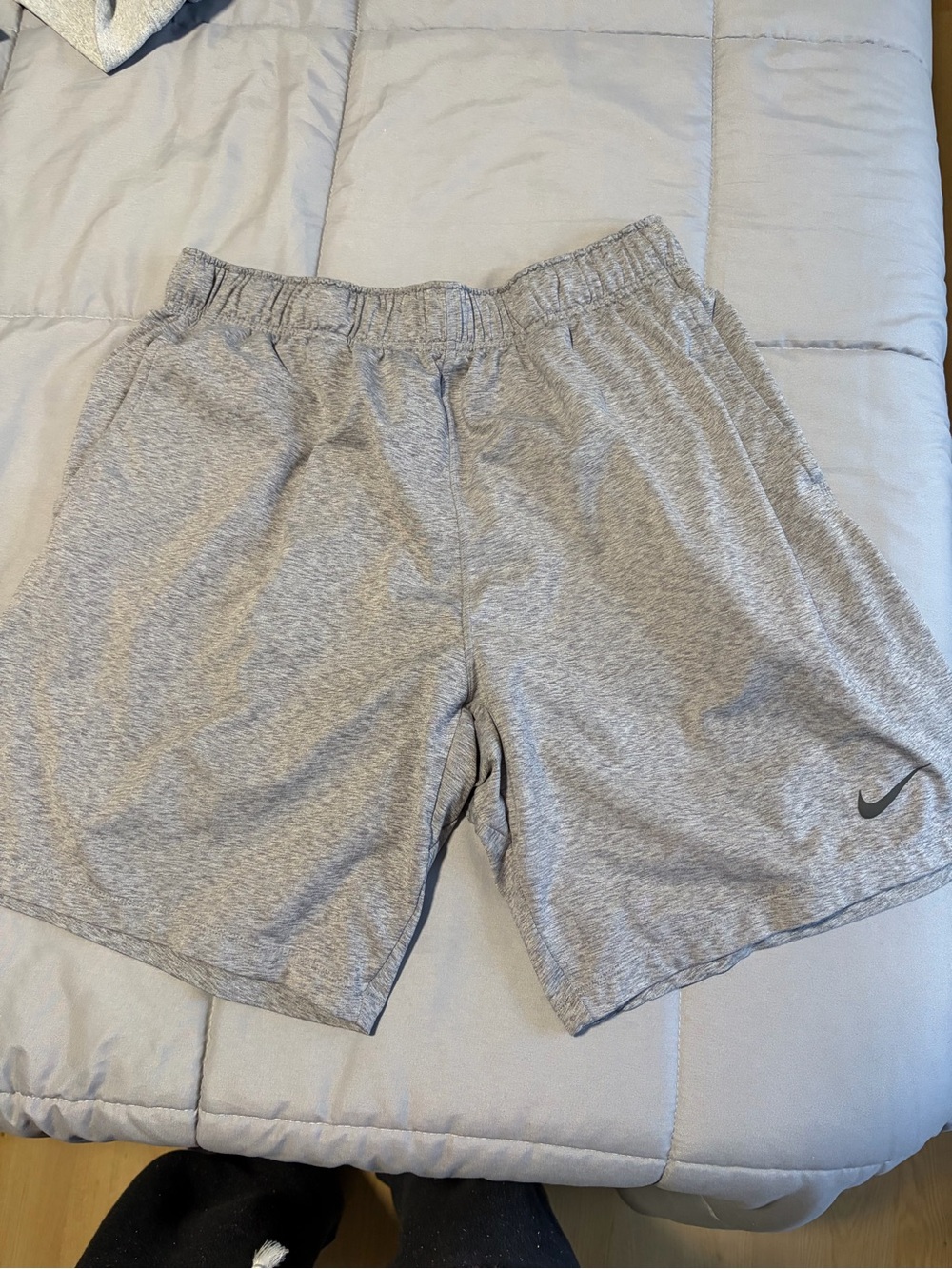 Nike Men’s Light Gray Athletic Shorts with Swoosh